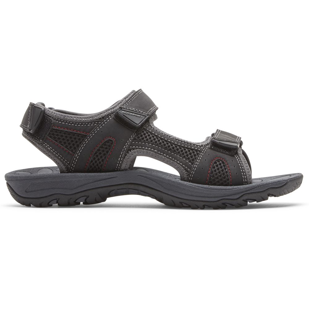 Rockport Hayes Quarter-Strap - Mens Sandals - Black - NZ (LZG-062185)